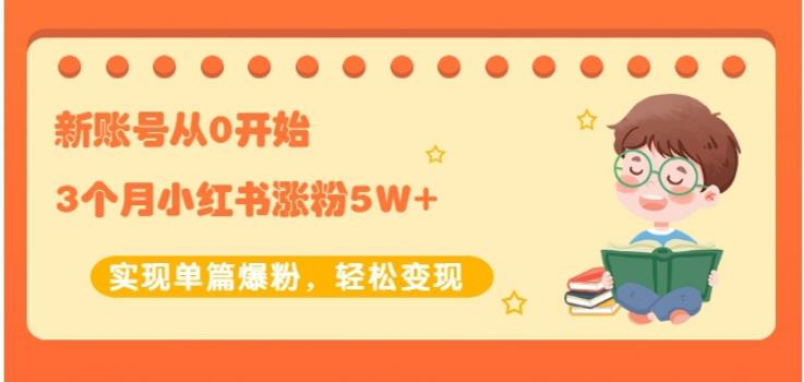 新账号从0开始3个月小红书涨粉5W 实现单篇爆粉，轻松变现（干货）-瑞创网