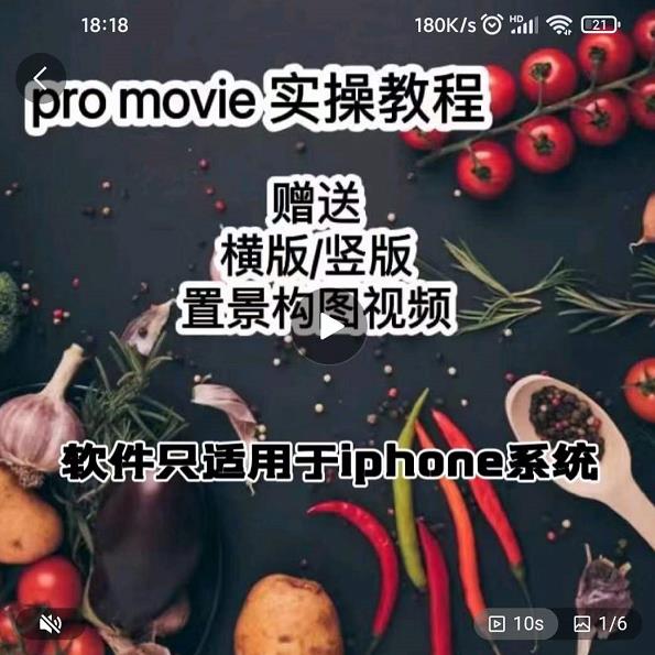 漆十二美食摄影，25​节promovie实操高手课节-瑞创网