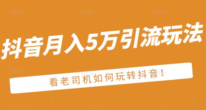 老古董·抖音月入5万引流玩法，看看老司机如何玩转抖音(附赠：抖音另类引流思路)-瑞创网