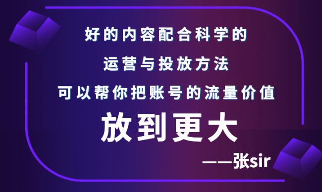 张sir账号流量增长课，告别海王流量，让你的流量更精准-瑞创网