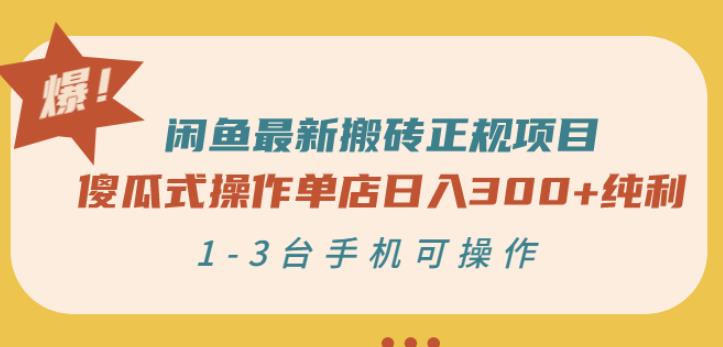 闲鱼最新搬砖正规项目：傻瓜式操作单店日入300 纯利，1-3台手机可操作-瑞创网