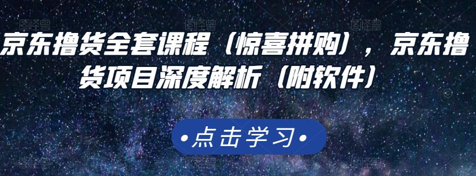 京东撸货全套课程（惊喜拼购），京东撸货项目深度解析（附软件）-瑞创网