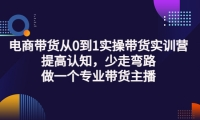 电商带货从0到1实操带货实训营:提高认知,少走弯路,做一个专业带货主播-瑞创网