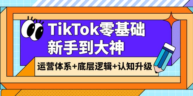 TikTok零基础新手到大神：运营体系 底层逻辑 认知升级（9节系列课）-瑞创网