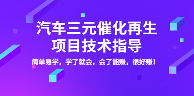 汽车三元催化再生项目技术指导，简单易学，学了就会，会了能赚，很好赚！-瑞创网