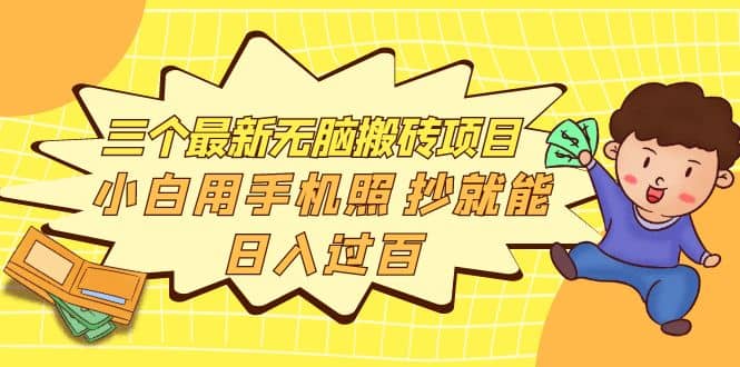 三个最新无脑搬砖项目，小白用手机照抄就能日入过百-瑞创网