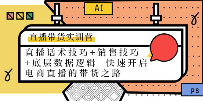 直播带货实训营：话术技巧 销售技巧 底层数据逻辑 快速开启直播带货之路-瑞创网