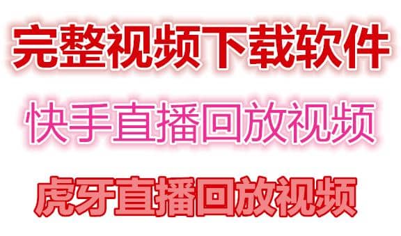 快手直播回放视频/虎牙直播回放视频完整下载(电脑软件 视频教程)-瑞创网