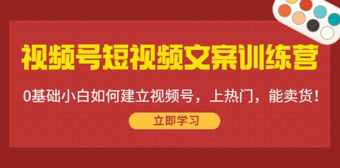 视频号短视频文案训练营：0基础小白如何建立视频号，上热门，能卖货！-瑞创网