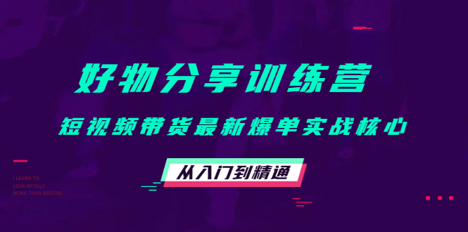 好物分享训练营：短视频带货最新爆单实战核心，从入门到精通-瑞创网