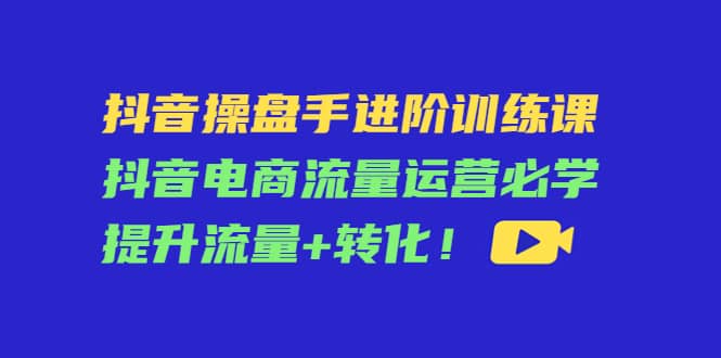 抖音操盘手进阶训练课：抖音电商流量运营必学，提升流量 转化-瑞创网