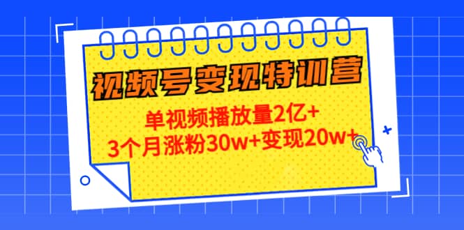 20天视频号变现特训营：单视频播放量2亿-瑞创网