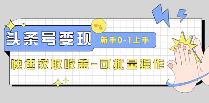 2023头条号实操变现课：新手0-1轻松上手，快速获取收益-可批量操作-瑞创网