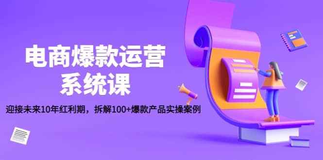 电商爆款运营系统课：迎接未来10年红利期，拆解100 爆款产品实操案例-瑞创网