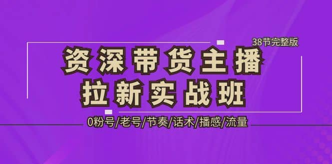 资深·带货主播拉新实战班，0粉号/老号/节奏/话术/播感/流量-38节完整版-瑞创网