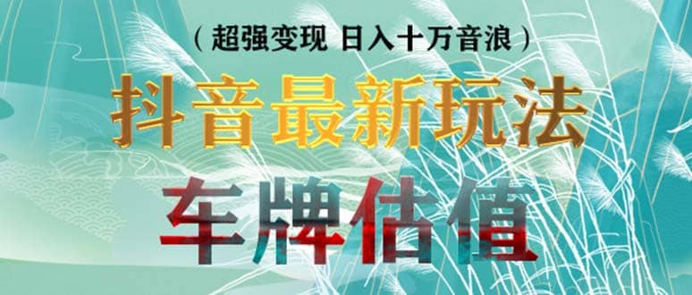 抖音最新无人直播变现直播车牌估值玩法项目 轻松日赚几百 【详细玩法教程】-瑞创网