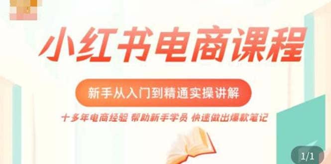 小红书电商新手入门到精通实操课，从入门到精通做爆款笔记，开店运营-瑞创网