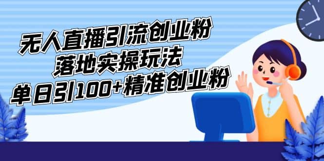 外面收费3980的无人直播引流创业粉落地实操玩法，单日引100 精准创业粉-瑞创网