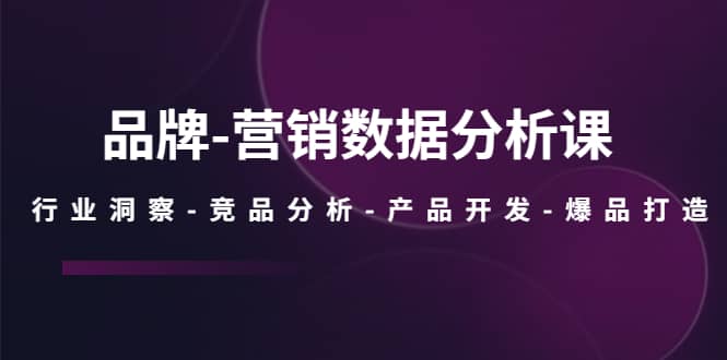 品牌-营销数据分析课，行业洞察-竞品分析-产品开发-爆品打造-瑞创网