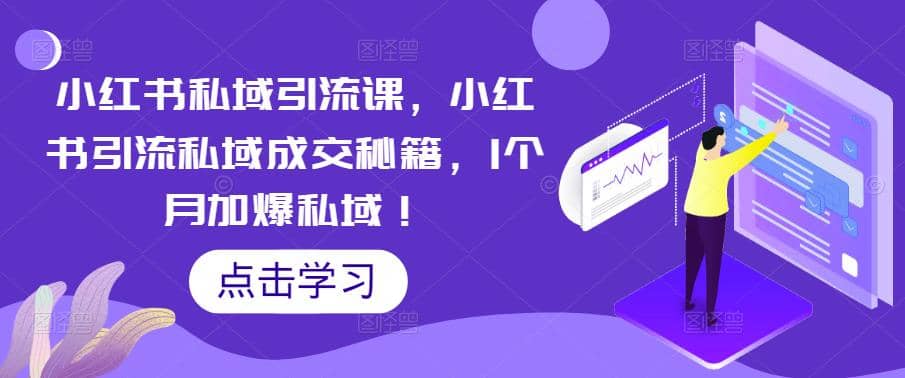 小红书私域引流课，小红书引流私域成交秘籍，1个月加爆私域-瑞创网