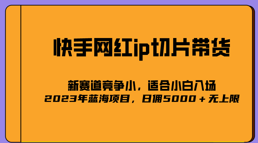 2023爆火的快手网红IP切片，号称日佣5000＋的蓝海项目，二驴的独家授权-瑞创网