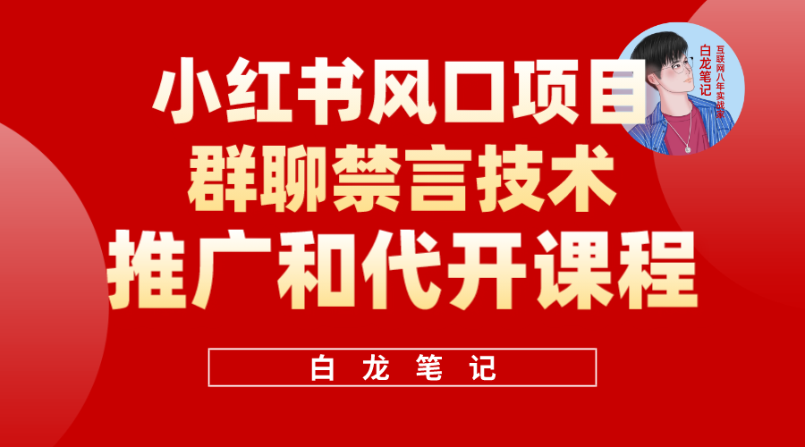 小红书风口项目日入300 ，小红书群聊禁言技术代开项目，适合新手操作-瑞创网