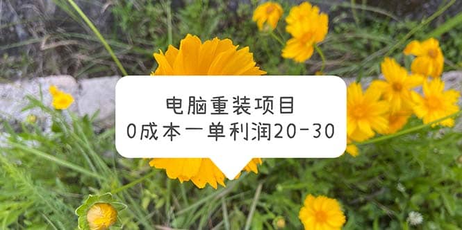 电脑系统重装项目，0成本一单利润20-30-瑞创网