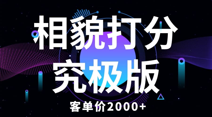 相貌打分究极版，客单价2000 纯新手小白就可操作的项目-瑞创网