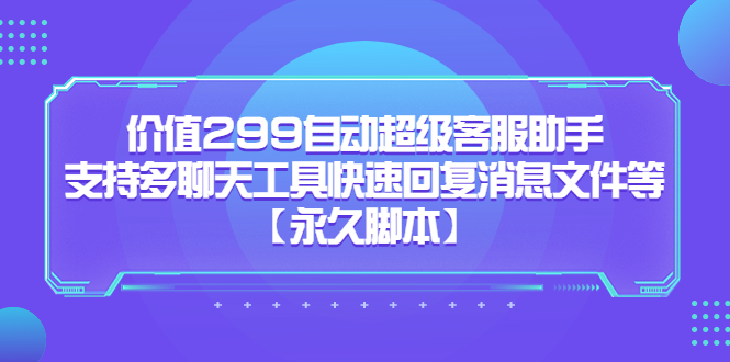 价值299自动超级客服助手，支持多聊天工具快速回复消息文件等-瑞创网