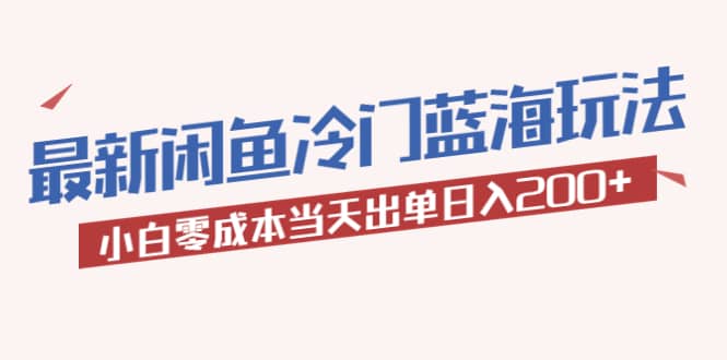 2023最新闲鱼冷门蓝海玩法，小白零成本当天出单日入200-瑞创网