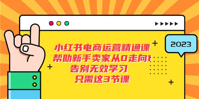 小红书电商·运营精通课，帮助新手卖家从0走向1 告别无效学习（7节视频课）-瑞创网