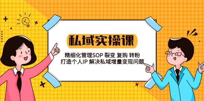 私域实战课程：精细化管理SOP 裂变 复购 转粉 打造个人IP 私域增量变现问题-瑞创网