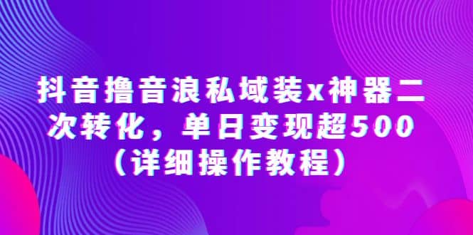 抖音撸音浪私域装x神器二次转化，单日变现超500（详细操作教程）-瑞创网