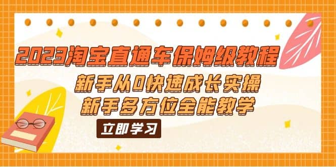 2023淘宝直通车保姆级教程：新手从0快速成长实操，新手多方位全能教学-瑞创网