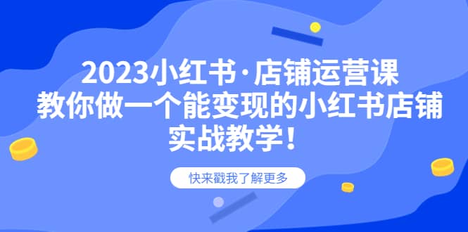 2023小红书·店铺运营课，教你做一个能变现的小红书店铺，20节-实战教学-瑞创网