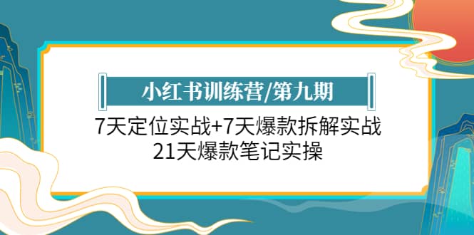 小红书训练营/第九期：7天定位实战 7天爆款拆解实战，21天爆款笔记实操-瑞创网