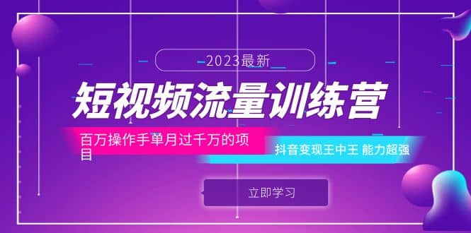 短视频流量训练营：百万操作手单月过千万的项目：抖音变现王中王 能力超强-瑞创网