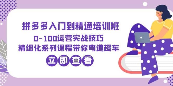 2023拼多多入门到精通培训班：0-100运营实战技巧 精细化系列课带你弯道超车-瑞创网