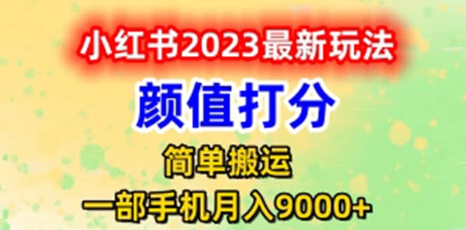 最新小红书颜值打分玩法，日入300 闭环玩法-瑞创网