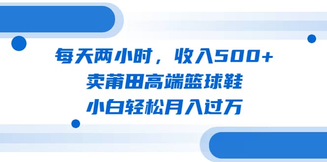 每天两小时，收入500 ，卖莆田高端篮球鞋，小白轻松月入过万（教程 素材）-瑞创网