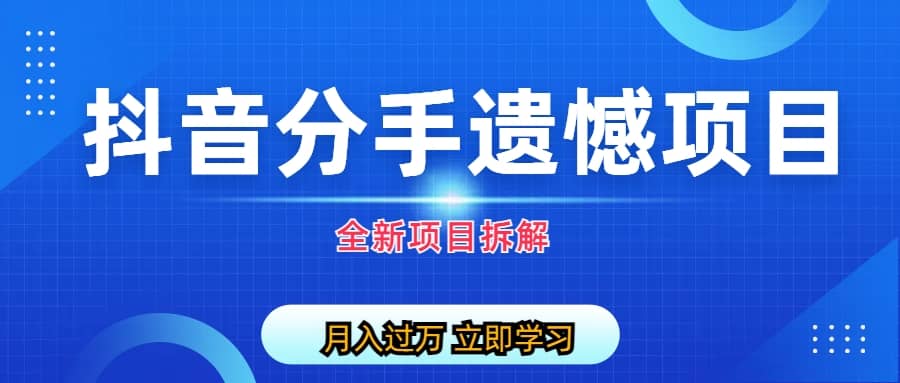 自媒体抖音分手遗憾项目私域项目拆解-瑞创网