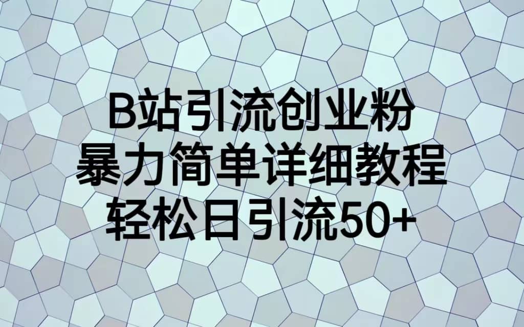 B站引流创业粉，暴力简单详细教程，轻松日引流50-瑞创网