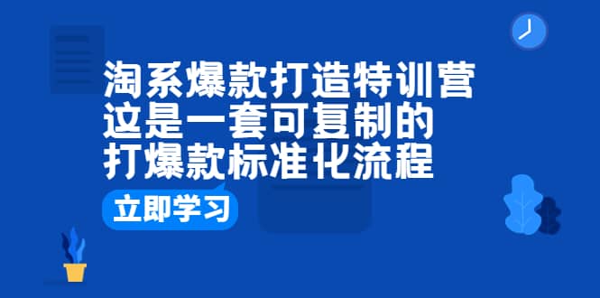 淘系爆款打造特训营：这是一套可复制的打爆款标准化流程-瑞创网