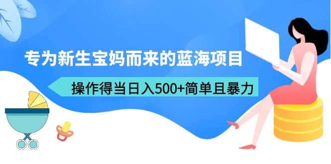 专为新生宝妈而来的蓝海项目，操作得当日入500 简单且暴力（教程 工具）-瑞创网