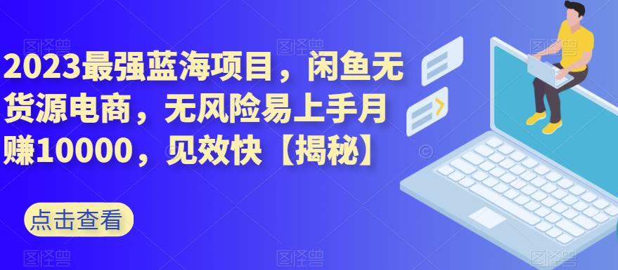 2023最强蓝海项目，闲鱼无货源电商，无风险易上手月赚10000，见效快【揭秘】-瑞创网