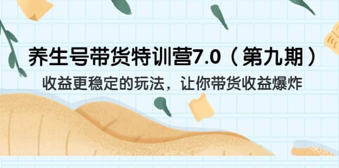 养生号带货特训营7.0（第九期）收益更稳定的玩法 让你带货收益爆炸（11节）-瑞创网