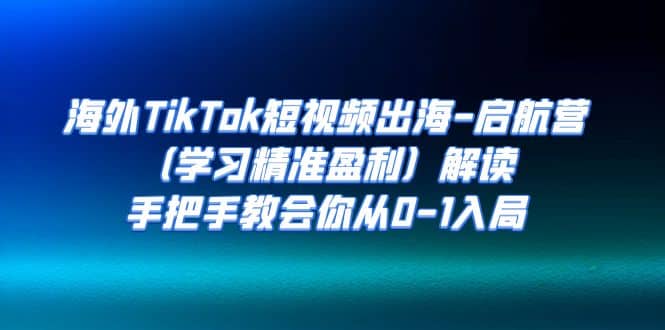 海外TikTok短视频出海-启航营（学习精准盈利）解读，手把手教会你从0-1入局-瑞创网