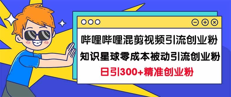 哔哩哔哩混剪视频引流创业粉日引300 知识星球零成本被动引流创业粉一天300-瑞创网