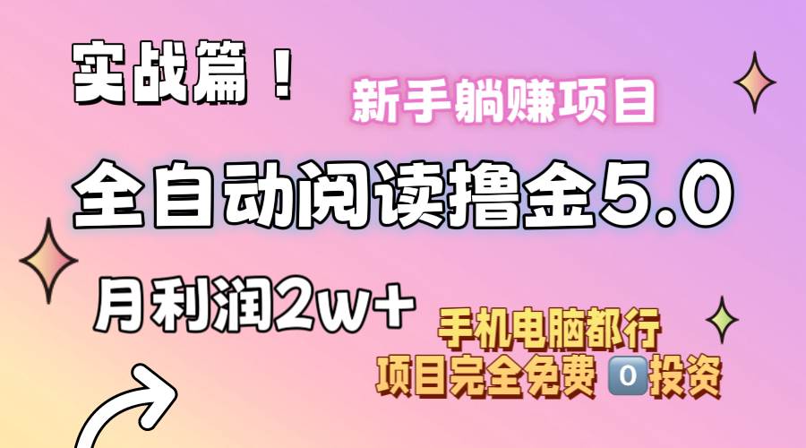 小说全自动阅读撸金5.0 操作简单 可批量操作 零门槛！小白无脑上手月入2w+-瑞创网