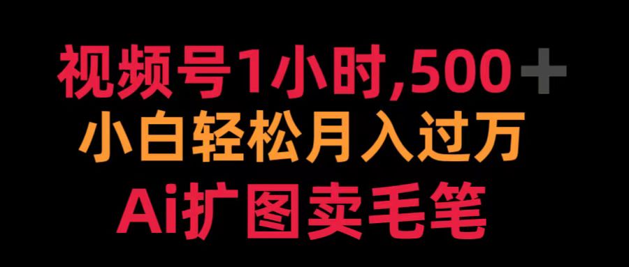 视频号1小时，500＋ 小白轻松月入过万 Ai扩图卖毛笔-瑞创网